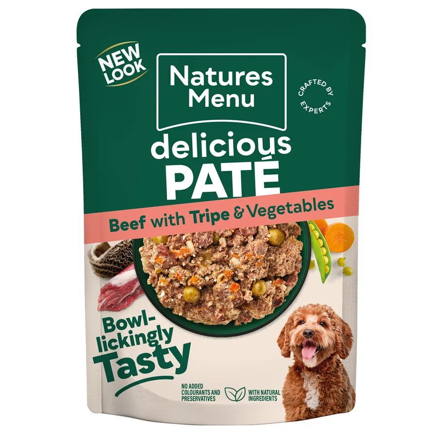 Practical Natures Menu Dog Pouch Food Beef with Tripe 300g Solid