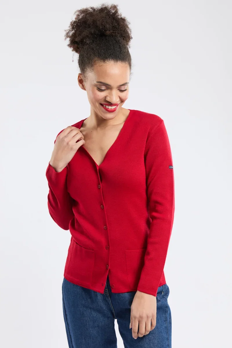 Soft Cardigan col V – laine et acrylique Outstanding