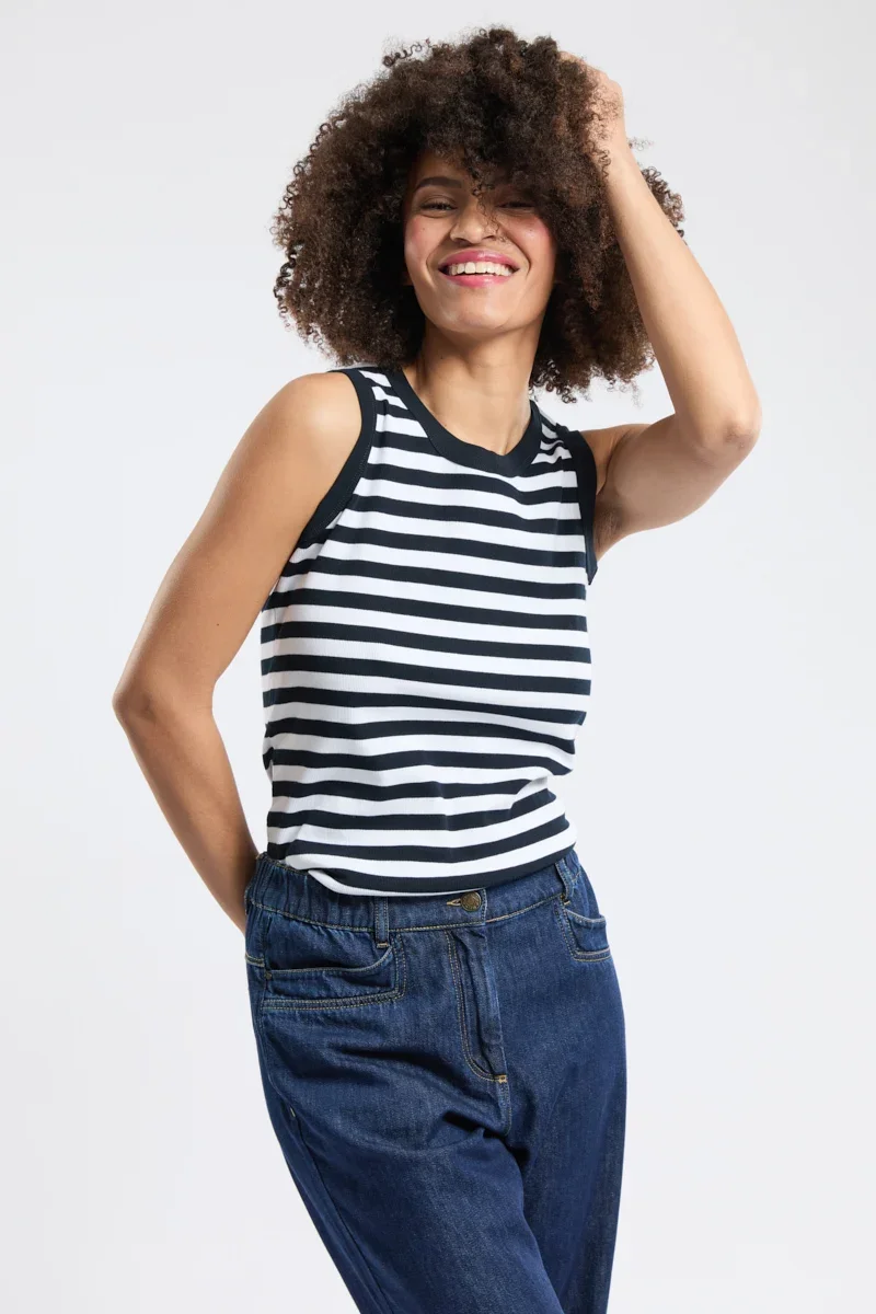 Original Design Débardeur rayé Saint-Cast – coton Natural