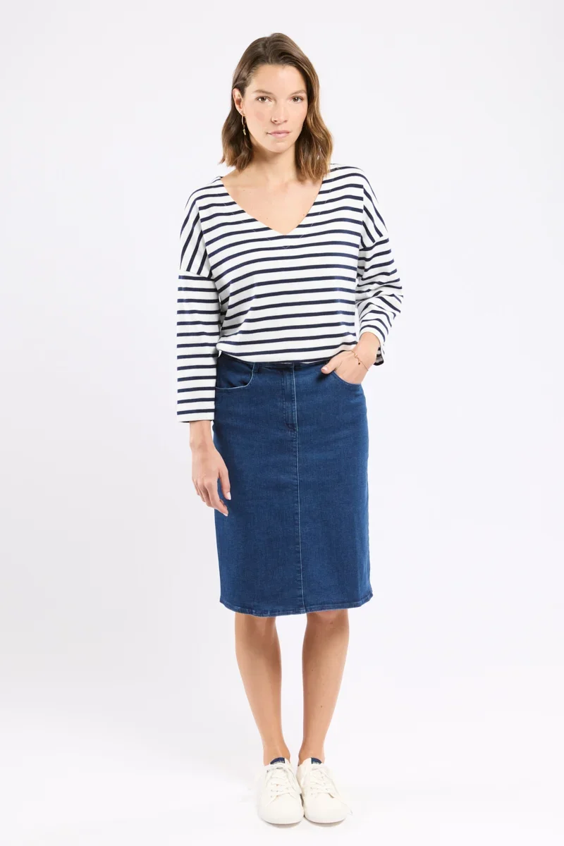 Trendy Jupe en jean Squaw coupe droite – coton Original Design