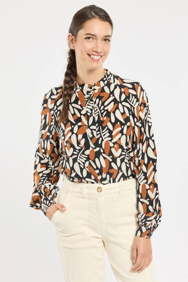 Sophisticated Print blouse – Cupro Solid