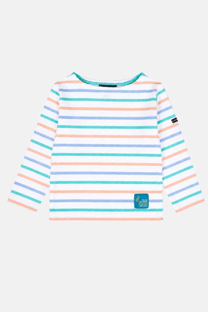 Premium Material Tricolour Breton striped shirt Kids Minimalist