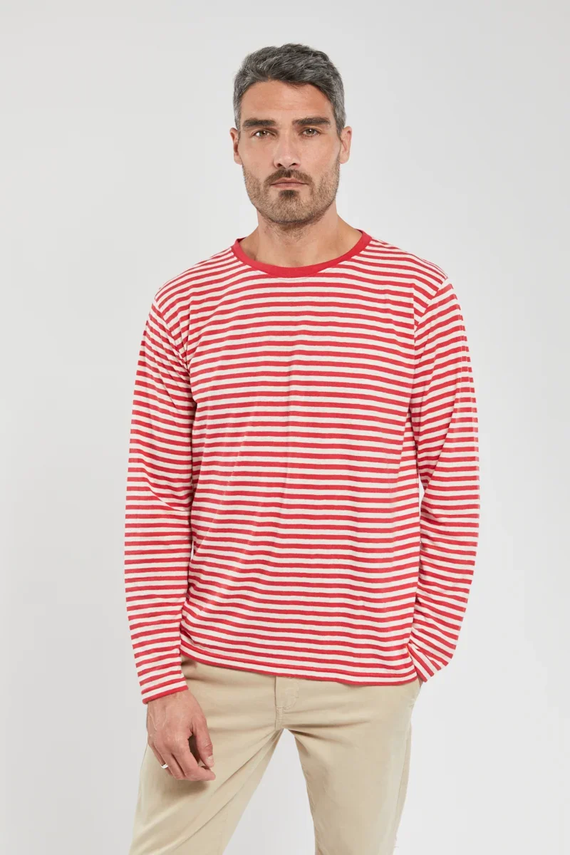 Sustainable Long sleeve Breton striped shirt Héritage – cotton and linen Versatile