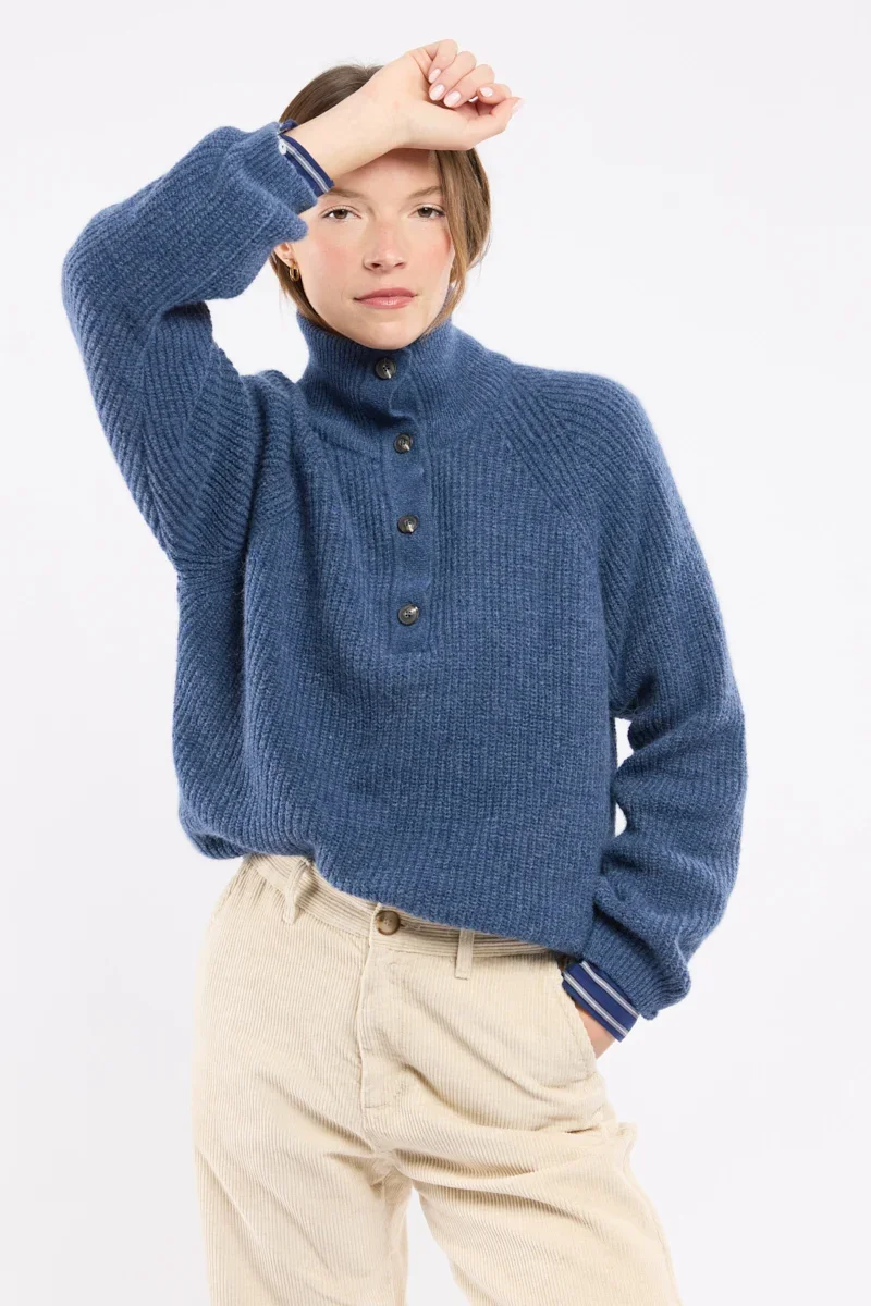 Smooth Trucker neck sweater – alpaca and wool Recyclable