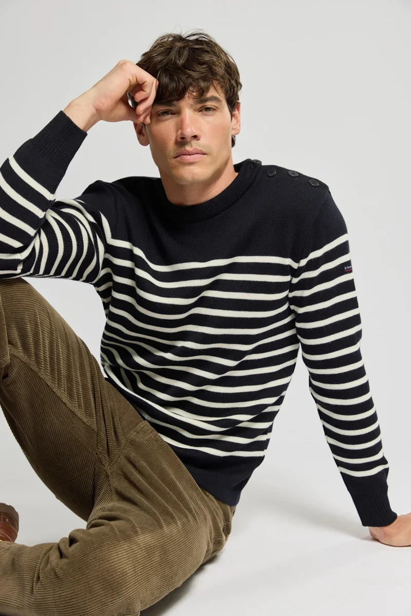 Casual Pull marin rayé Paimpol – laine Fine