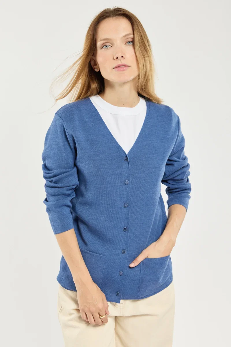 Fine Crafted V-neck cardigan – wool and acrylic Reliable