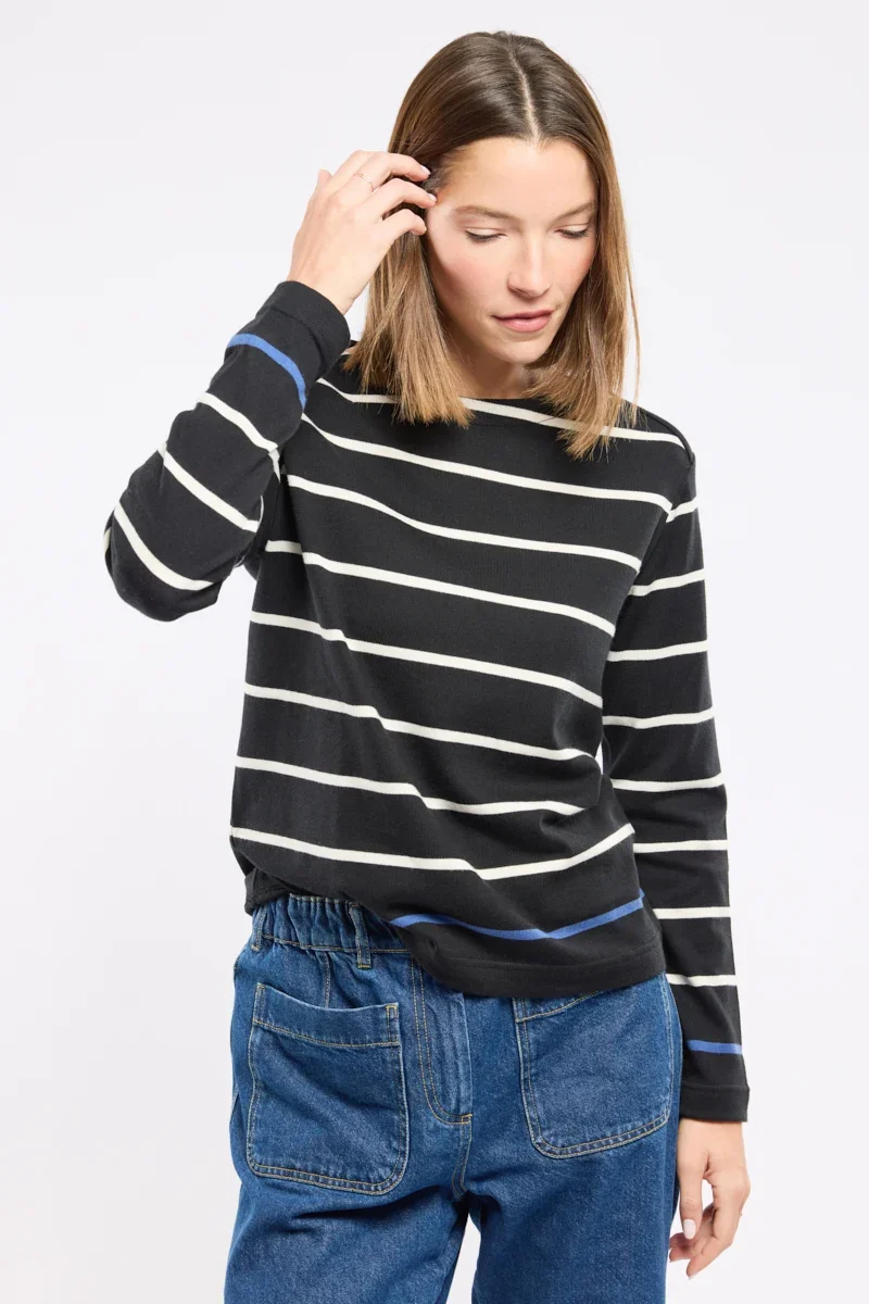 Relaxed Striped top – rustic cotton Certified