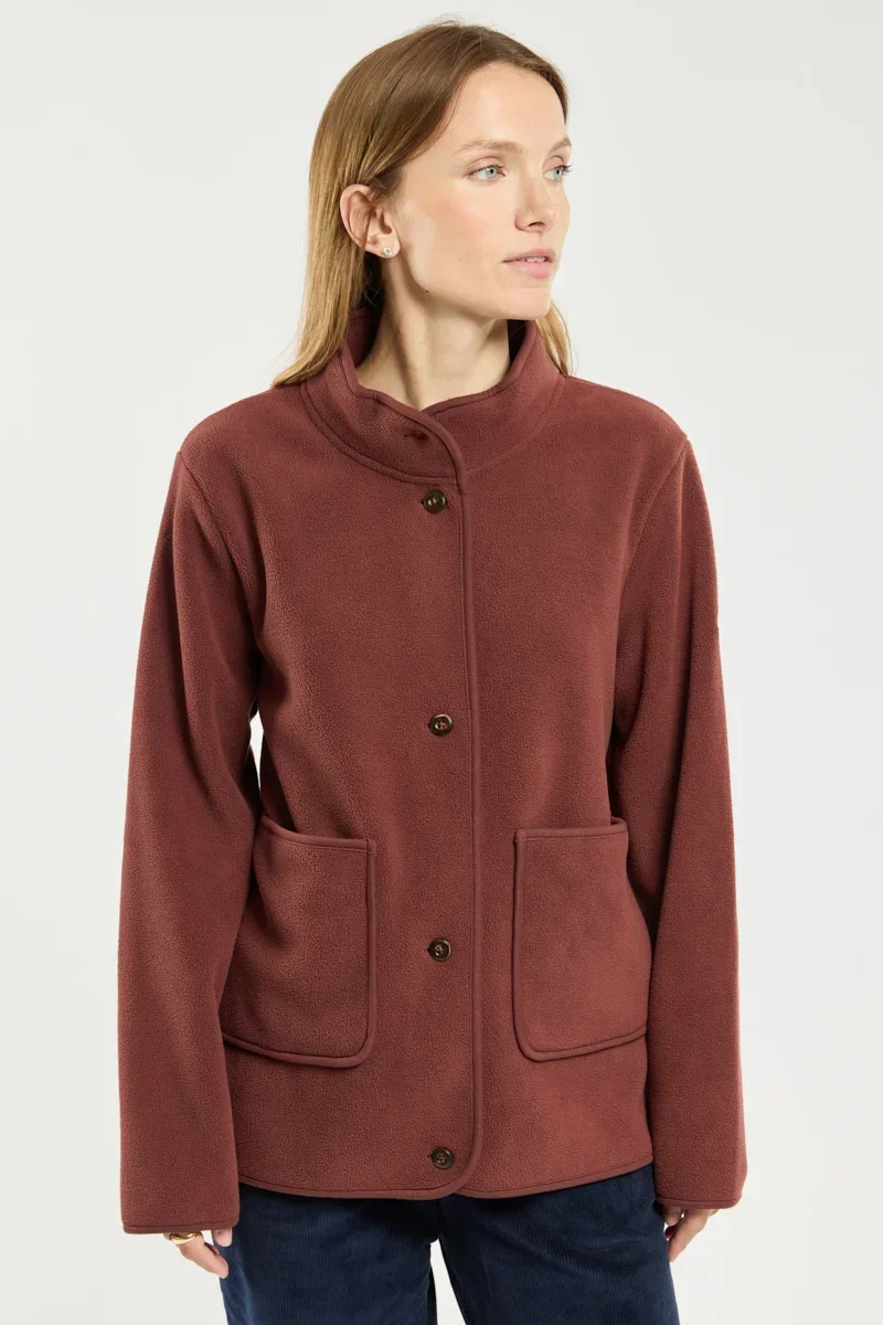 Secure MERSONI Buttoned Fleece Jacket Elegant