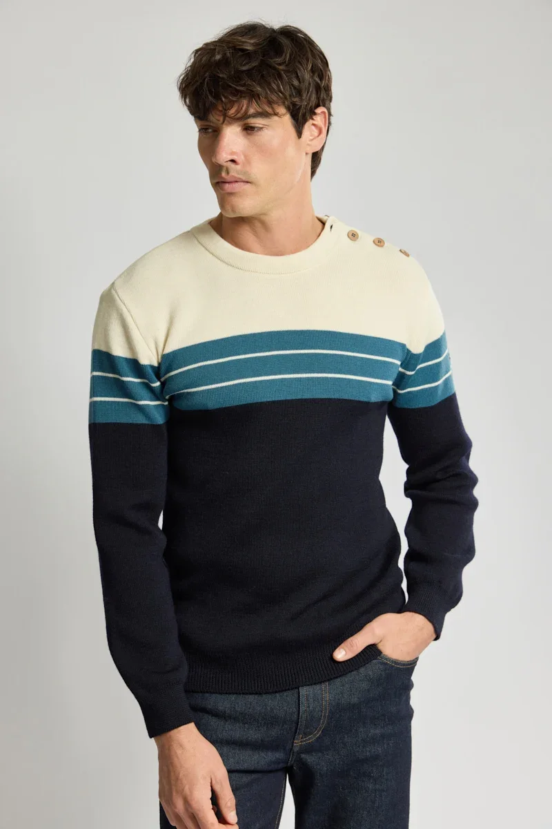 Powerful Colour block sailor sweater – wool High-Grade