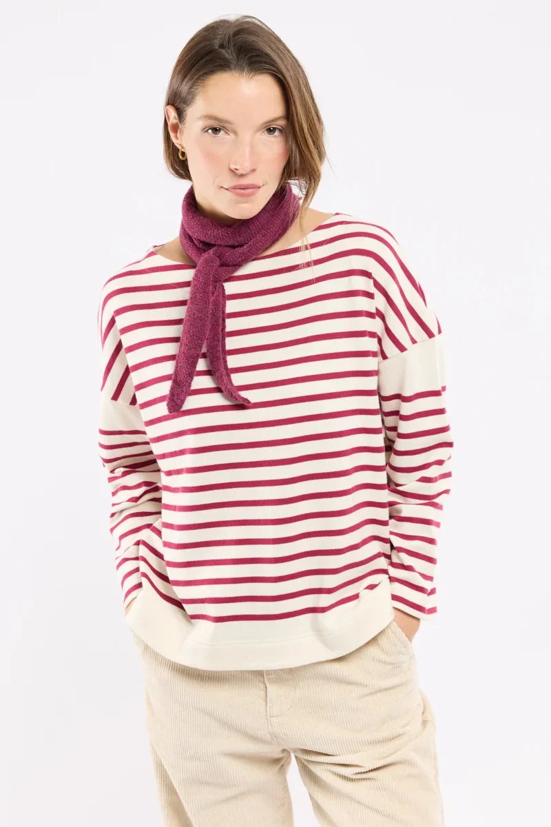 High-Grade Héritage oversize striped top – rustic cotton Eco-Friendly
