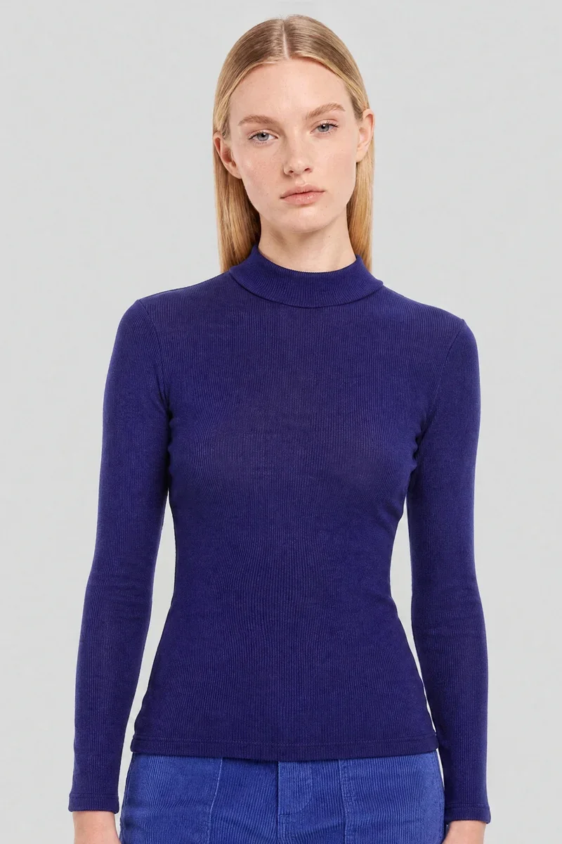 Optimized Roll-neck T-shirt – wool and silk Refined