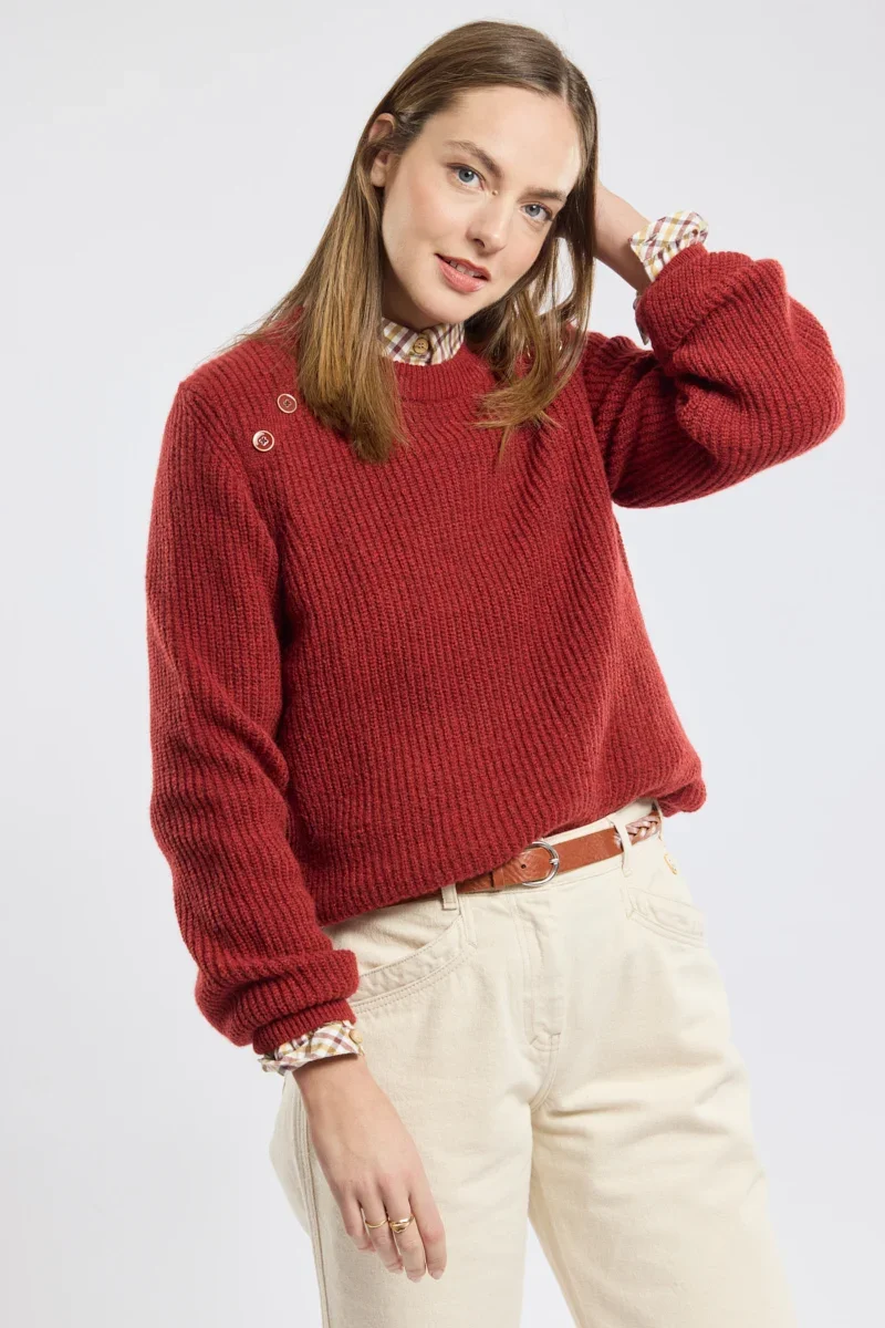 Unique Pull col rond – alpaga et laine Verified
