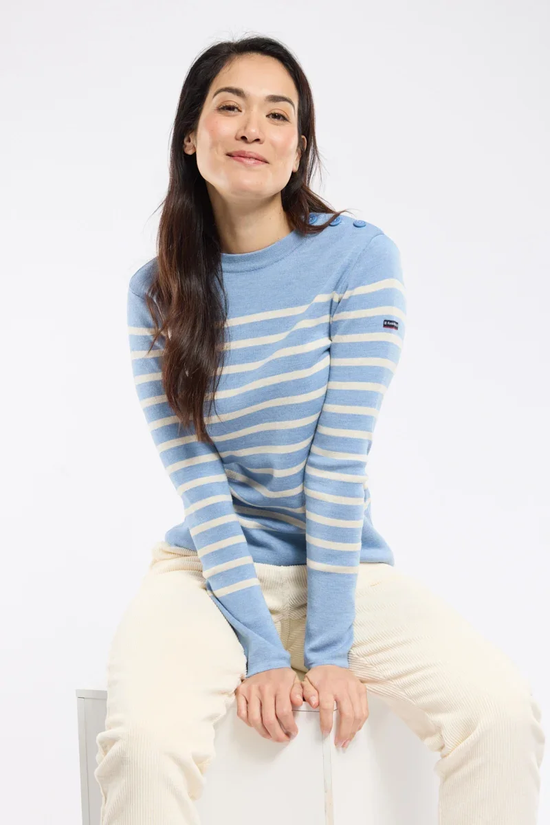 Classic Pull marin rayé – laine et acrylique Verified