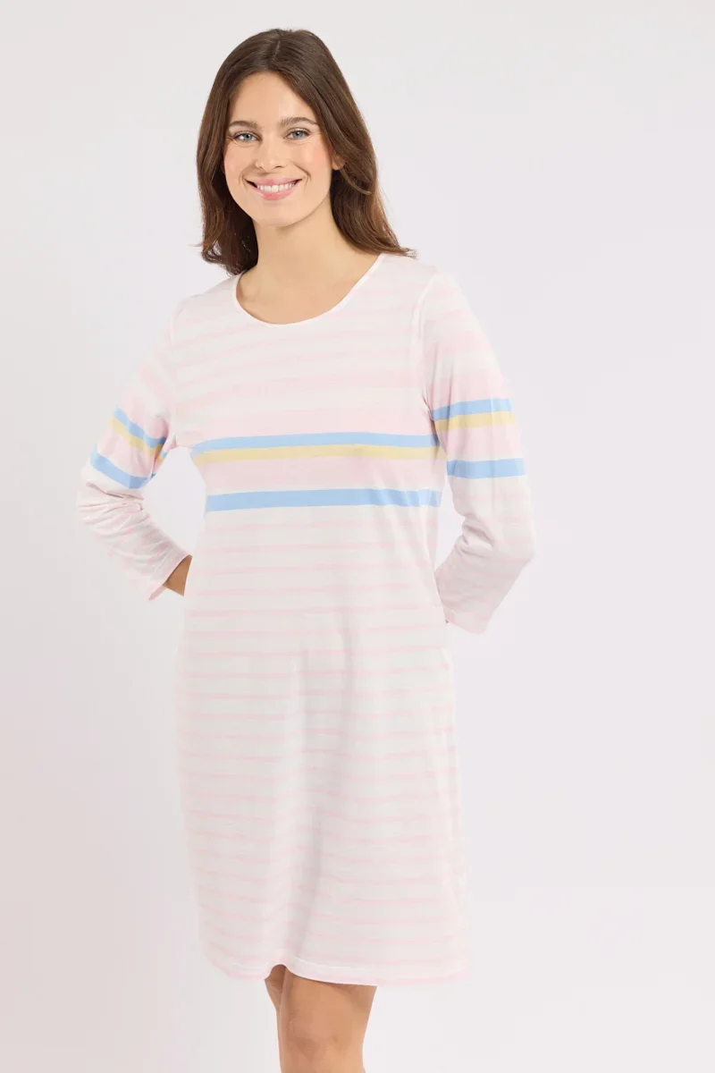 Pure Chemise de nuit rayée – coton léger Sophisticated