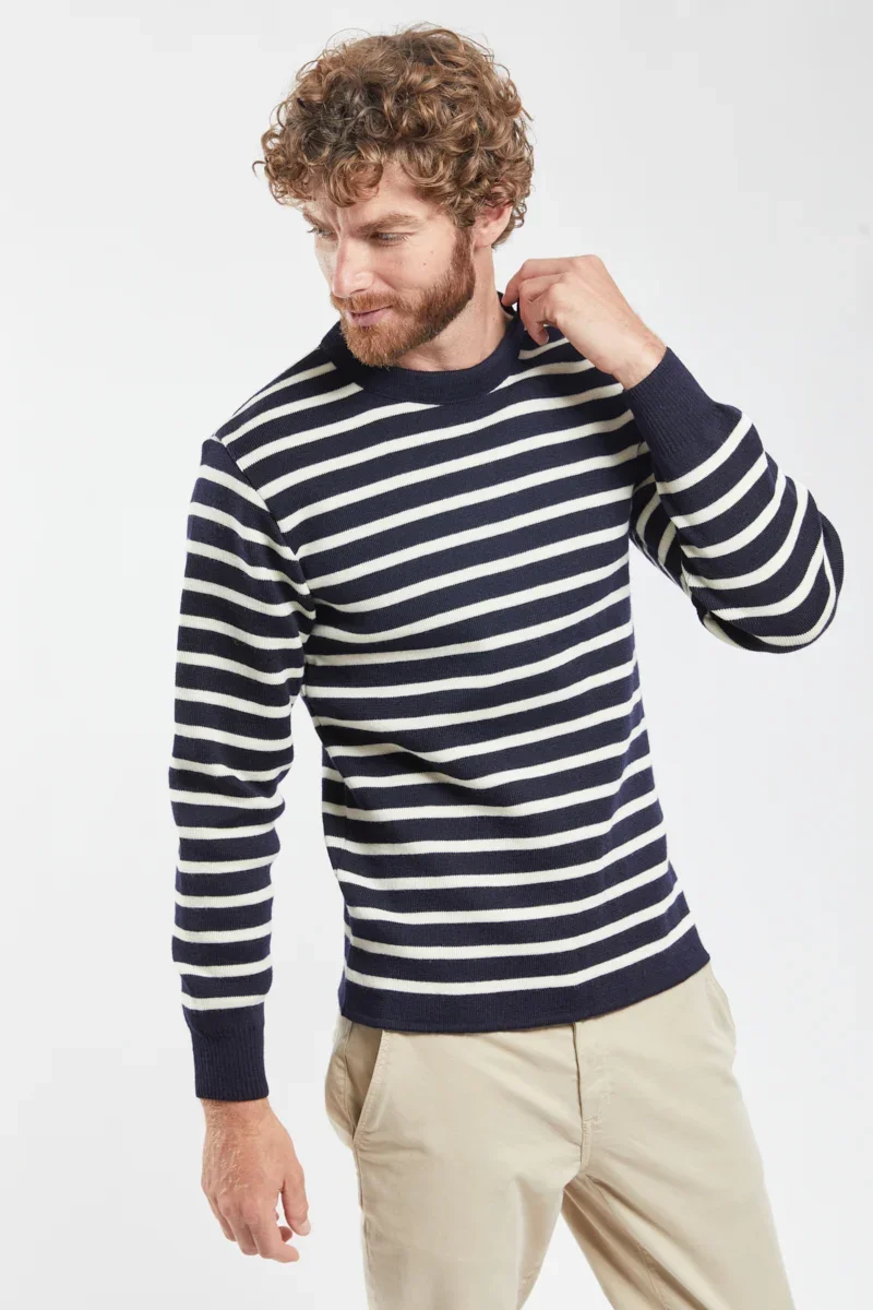 Fast Pull marin rayé Fouesnant – laine Lightweight