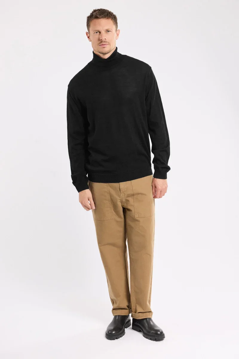 Carefully Designed Pull col roulé – laine mérinos Green