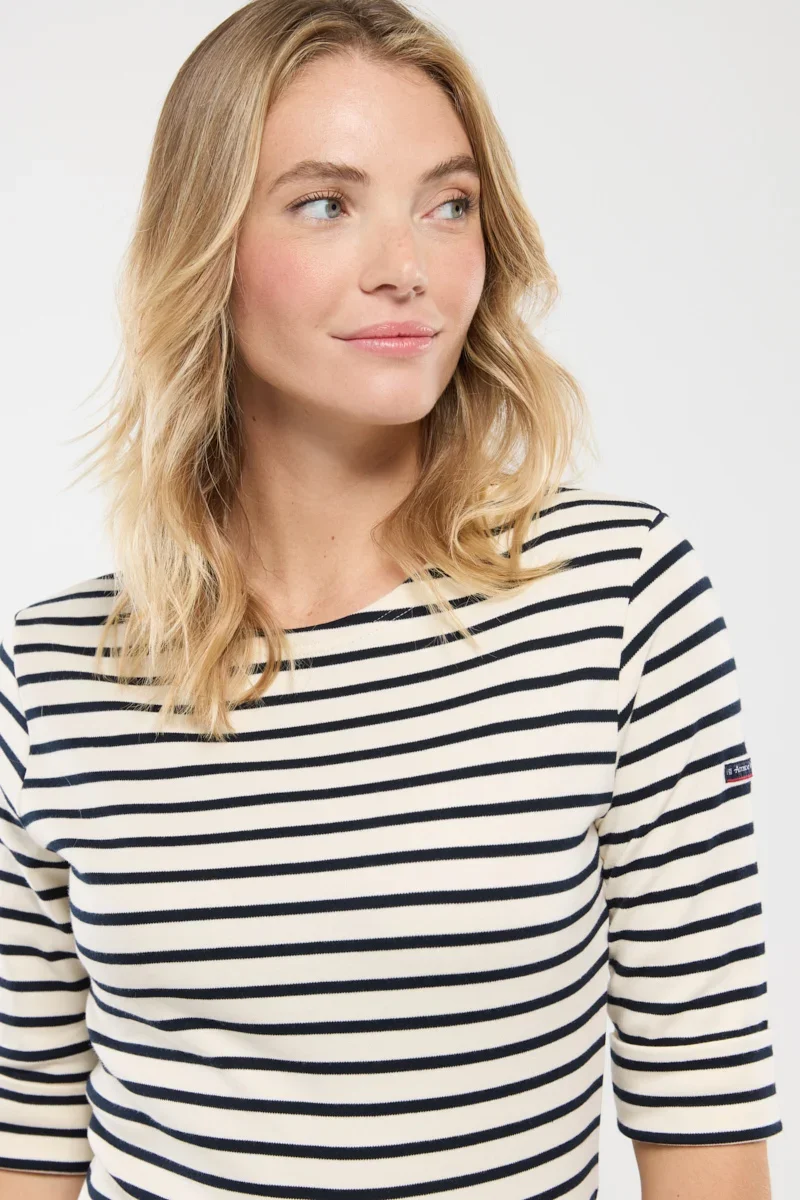 Smooth Breton striped shirt – thick cotton Top-Quality