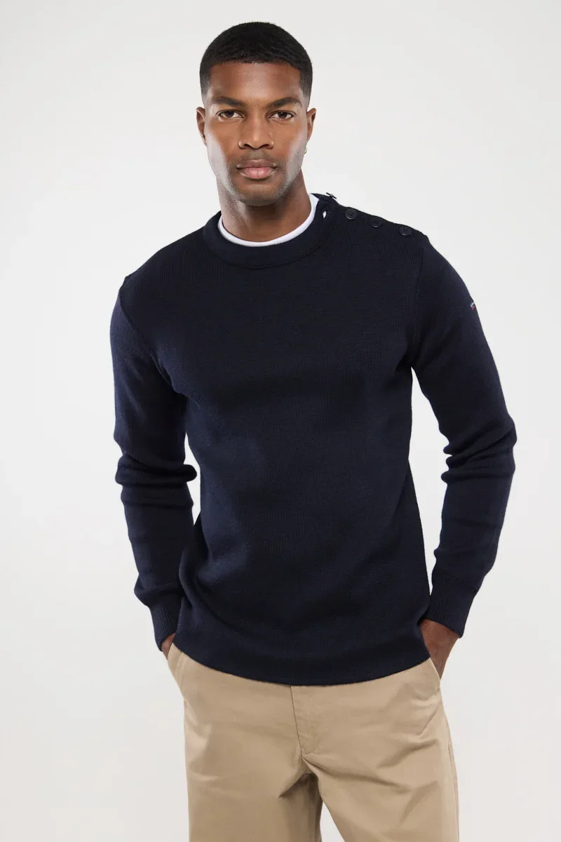 Modern Fouesnant plain fisherman’s jumper – wool Fine Crafted