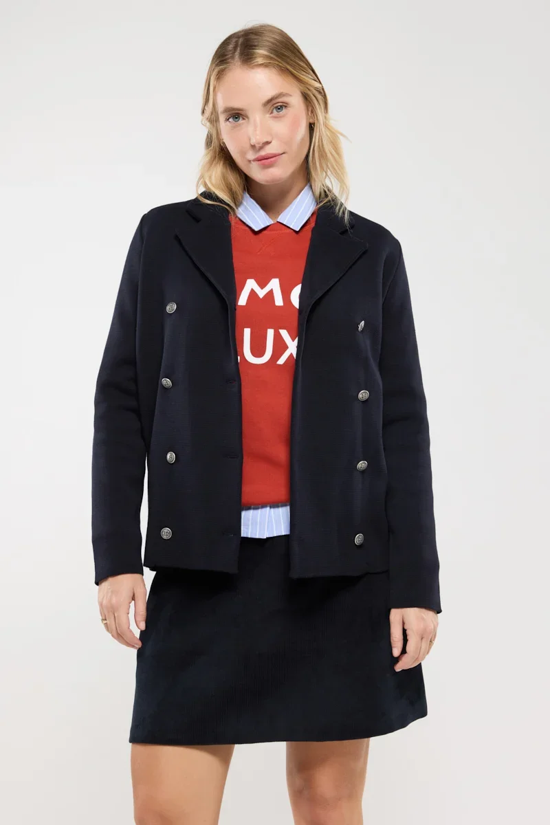 Trusted Long cardigan Nevez – wool and acrylic Exceptional