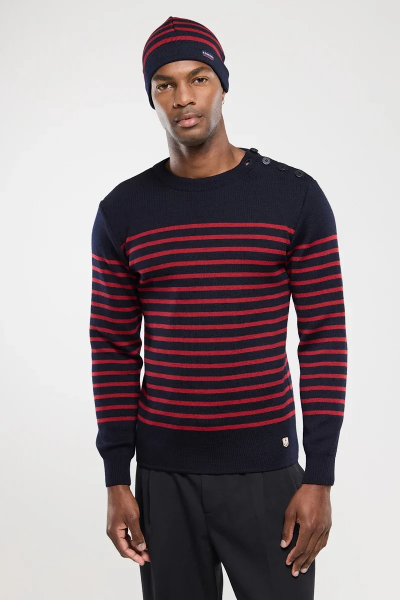 Detailed Striped Fisherman jumper Molène – wool Optimized