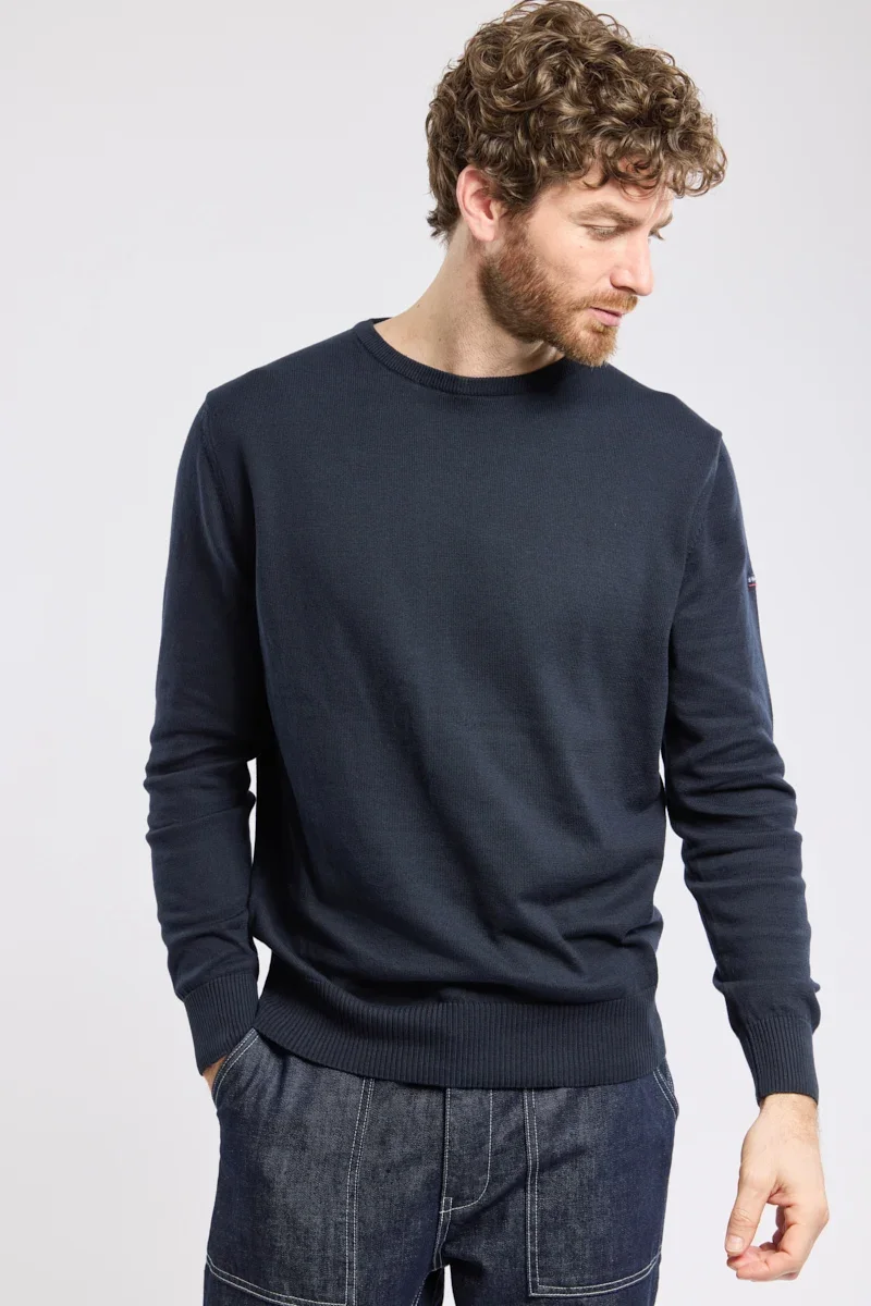 Outstanding Round neck sweater Carantec- cotton Minimalist