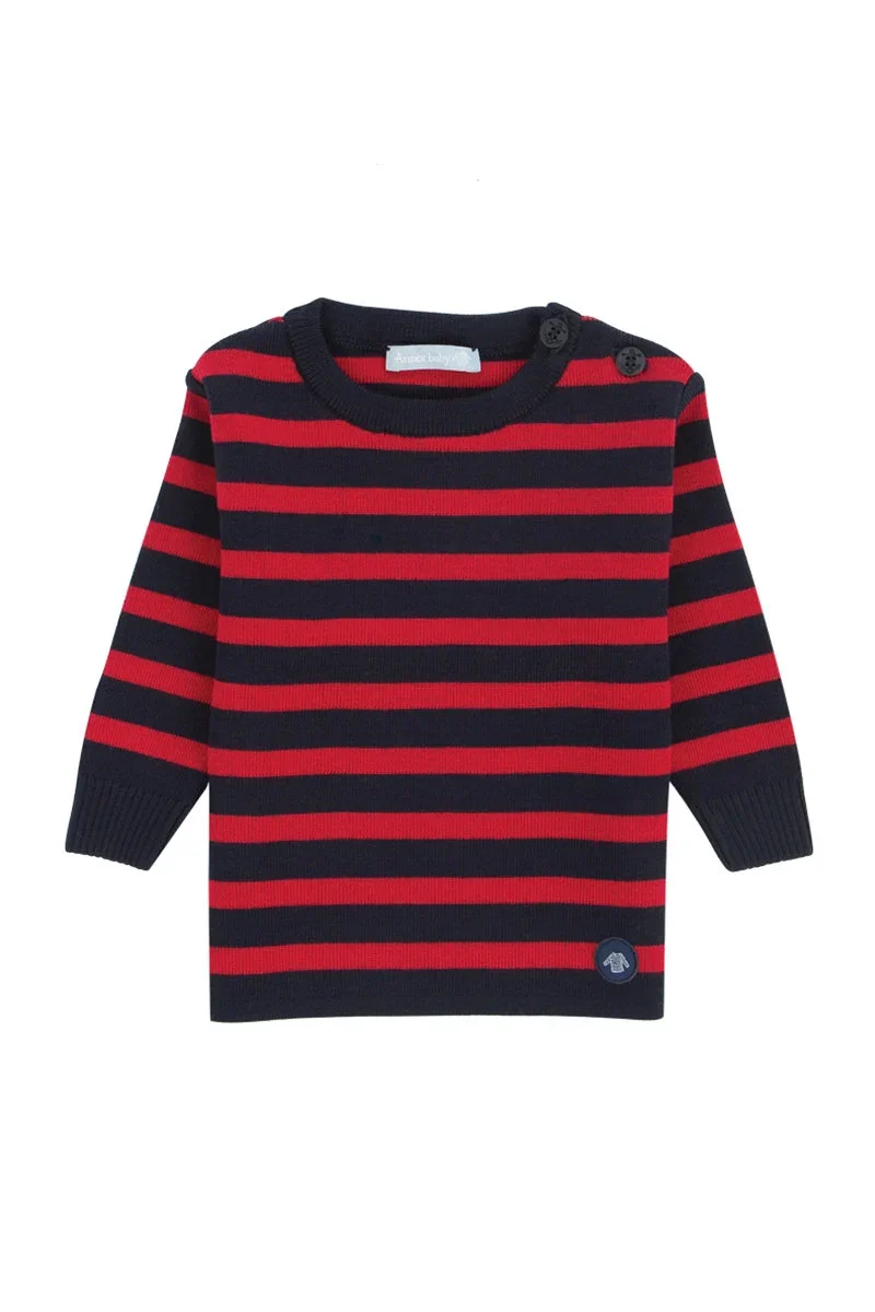 Elegant Baby’s Fisherman jumper – merino wool Luxury