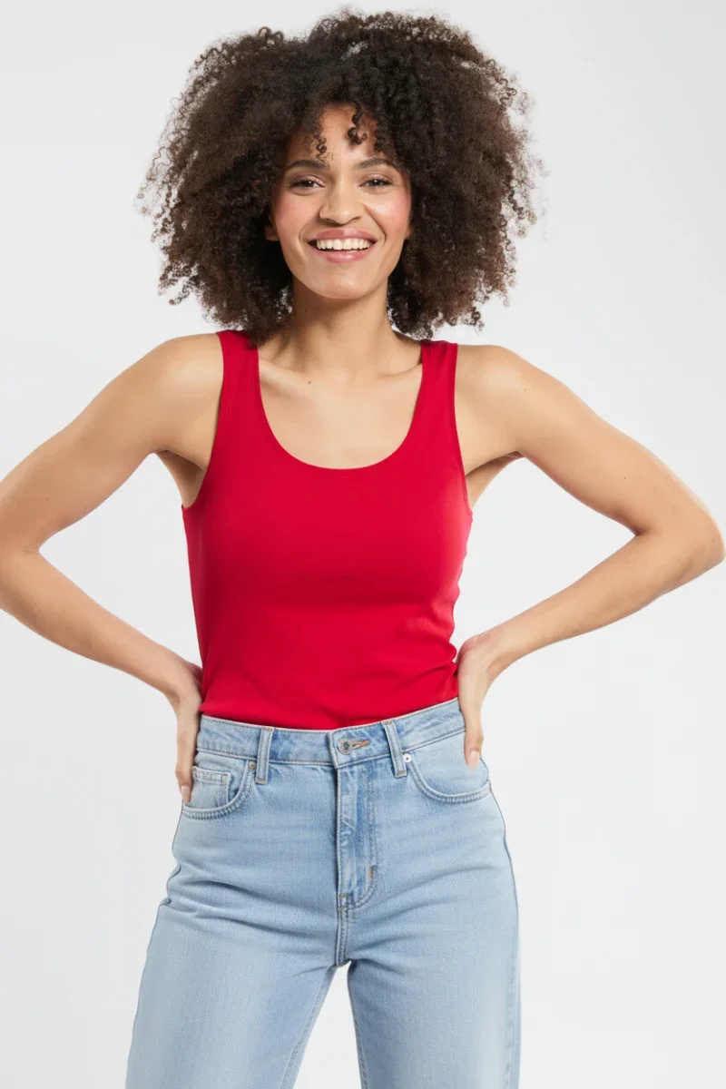 Soft Plain tank top – light organic cotton Selected