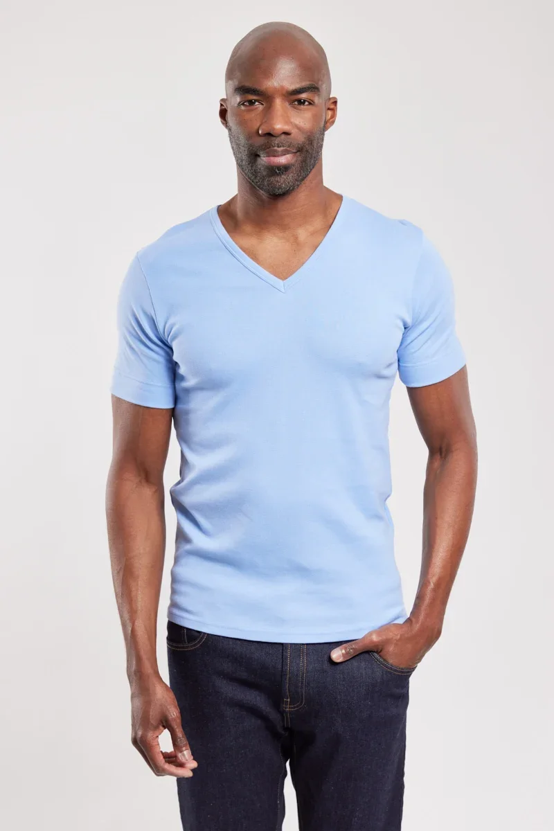 Detailed Plain V-neck T-shirt – organic cotton Next-Generation