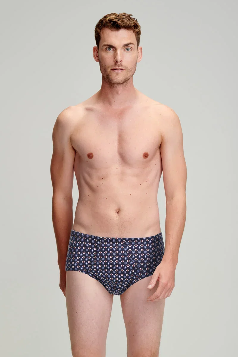 User-Friendly Geometric patterned Y-front briefs – light organic cotton Fashionable