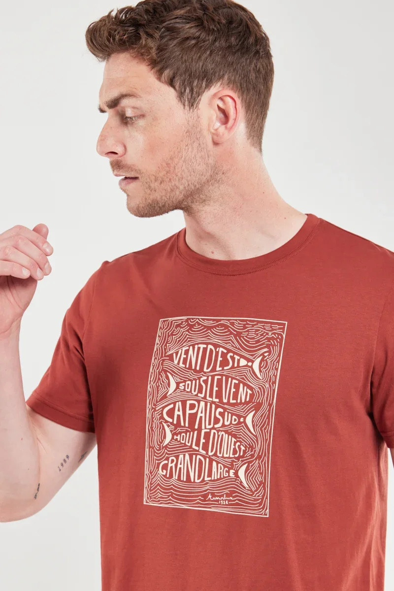 Practical East Wind screen-printed T-shirt – lightweight cotton Organic