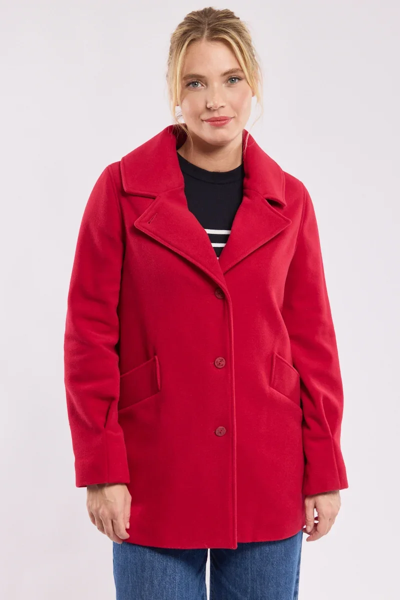 Clean Buttoned pea jacket – wool Effective