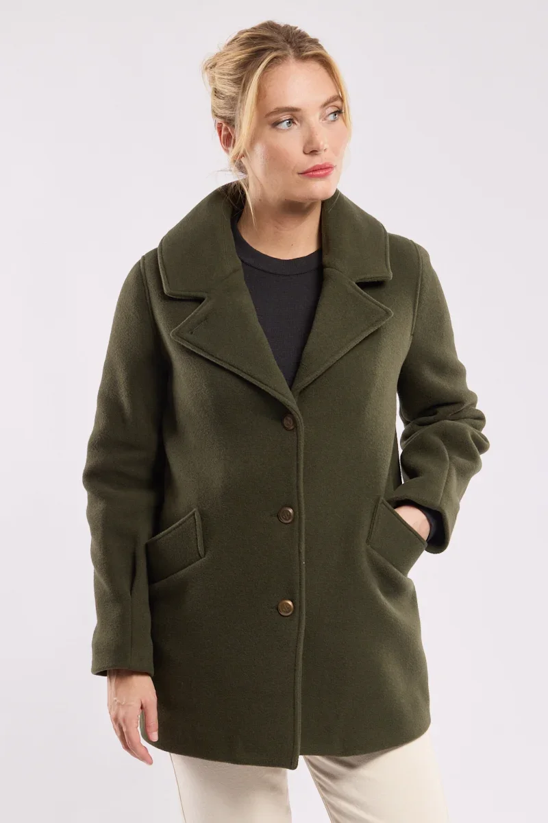 High-Grade Buttoned pea coat – wool Enhanced