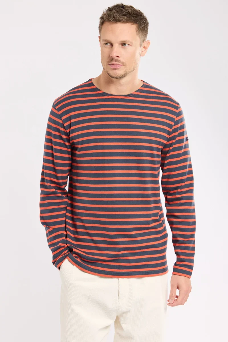 World-Class Breton striped shirt with elbow patches – rustic cotton Exceptional