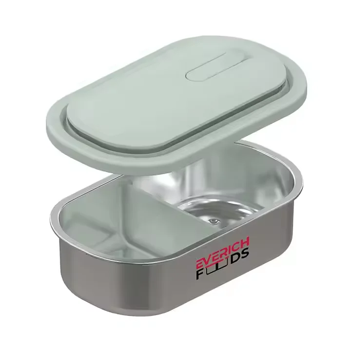 Convenient 1000ml 1500ml Stainless Steel Lunch Box with Silicone Lid Innovative
