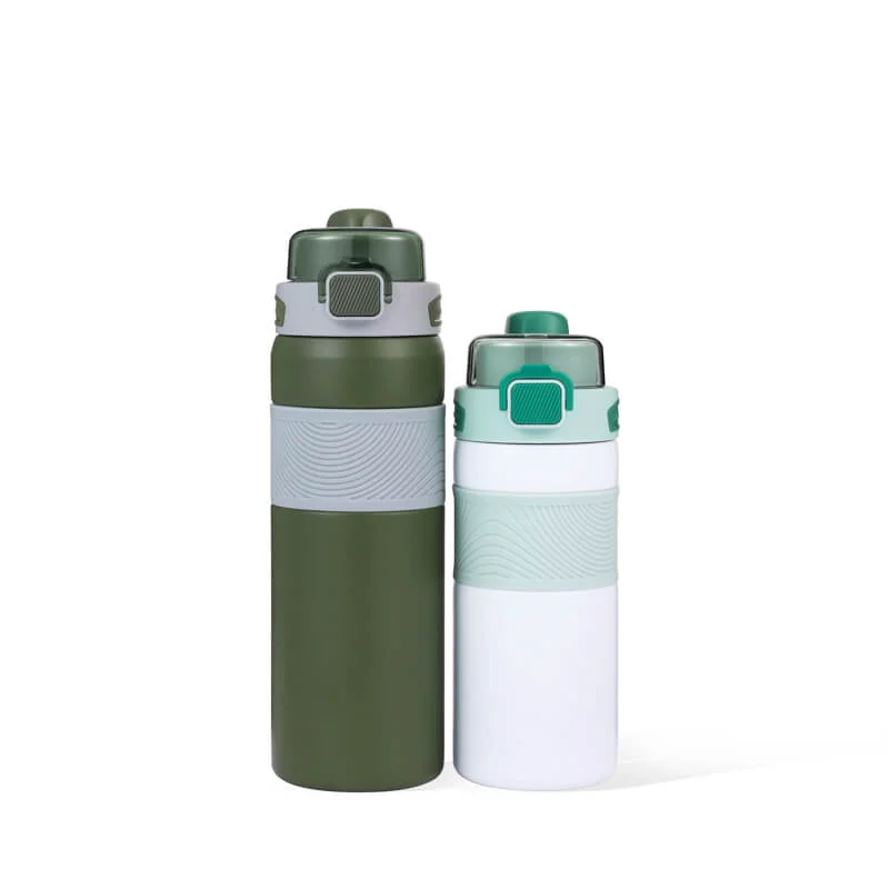 Healthy 600ml 800ml Double Walled Water Bottle With Straw Quality