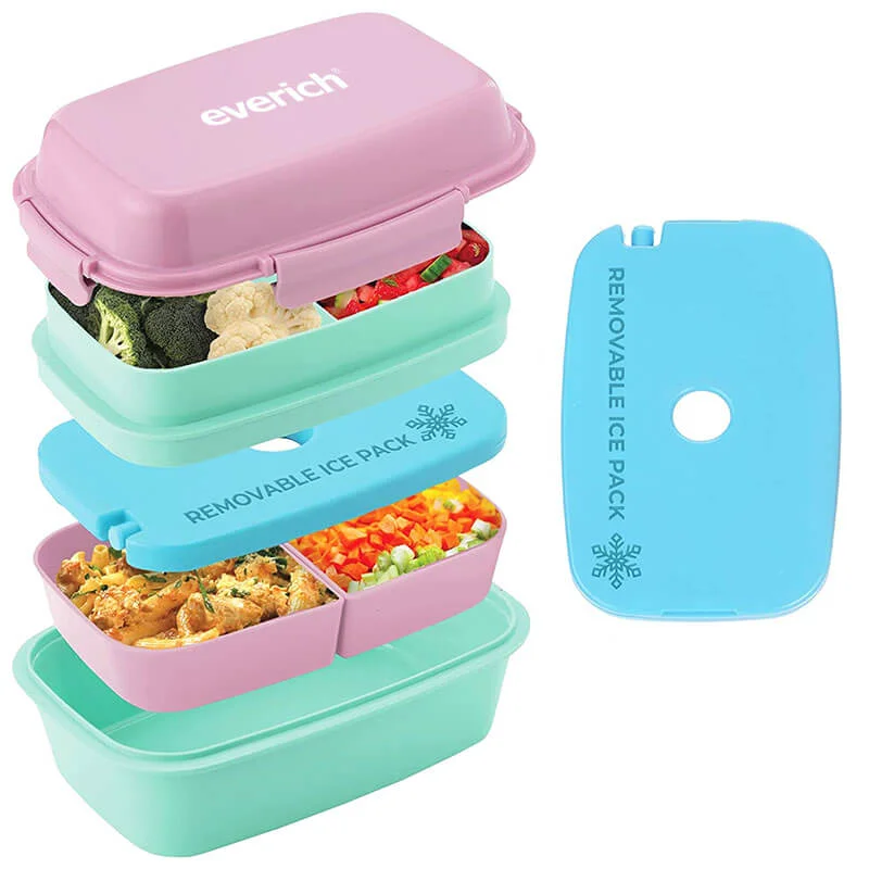 Elegant 1000ML Plastic Bento Lunch Box 13735A B Safe