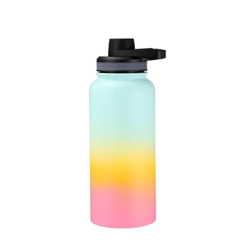 High-End 32oz Stainless Steel Water Bottle with Sports Lid 01579C Fine Crafted
