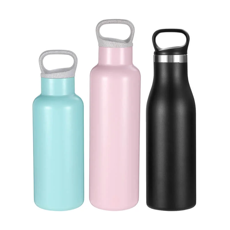 Recyclable 500ml 750ml Insulated Water Bottle with Handle Lid 01132A Soft