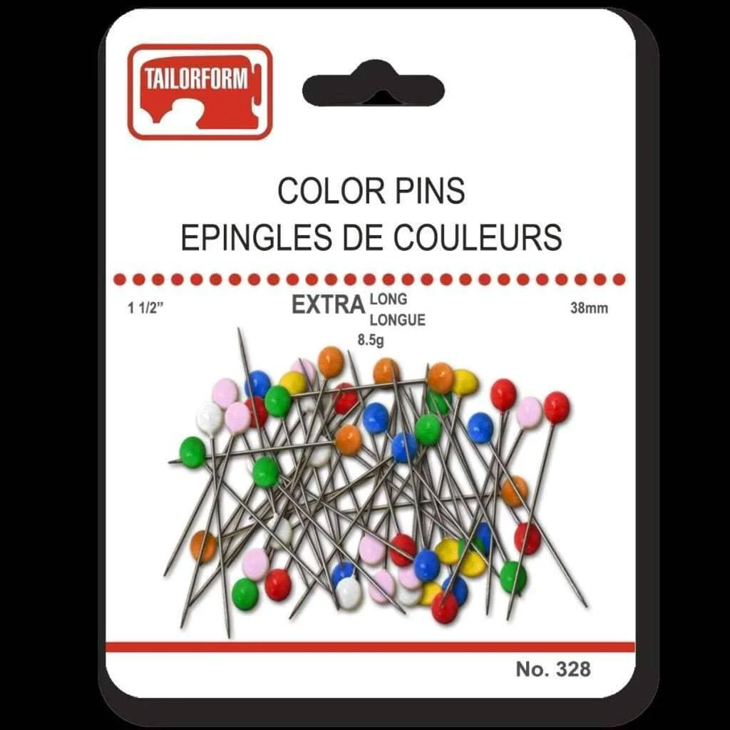 Premium Material Coloured Head Pins Extra Long Lightweight