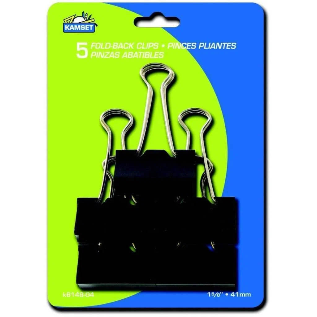 Carefully Designed Fold Back Clips 5pcs Functional