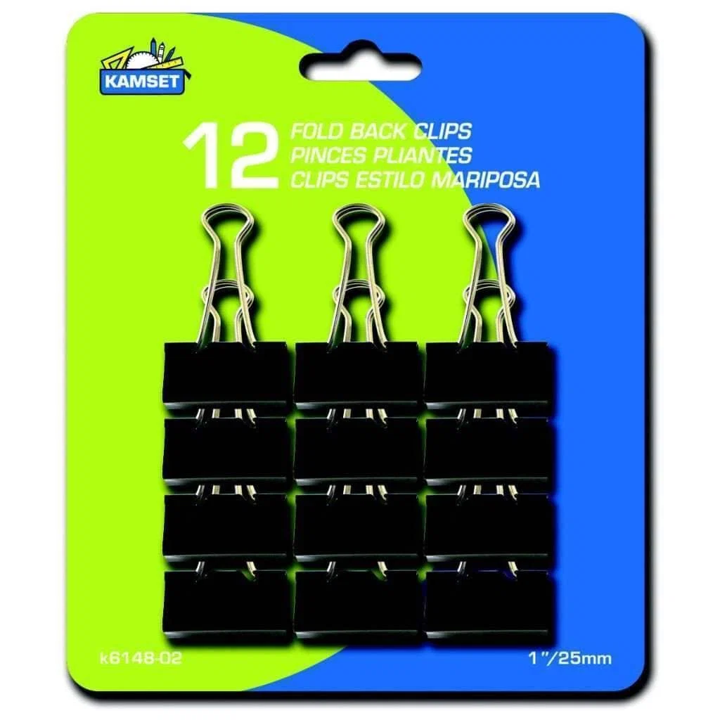Trusted Fold Back Clips 12pcs Artisan