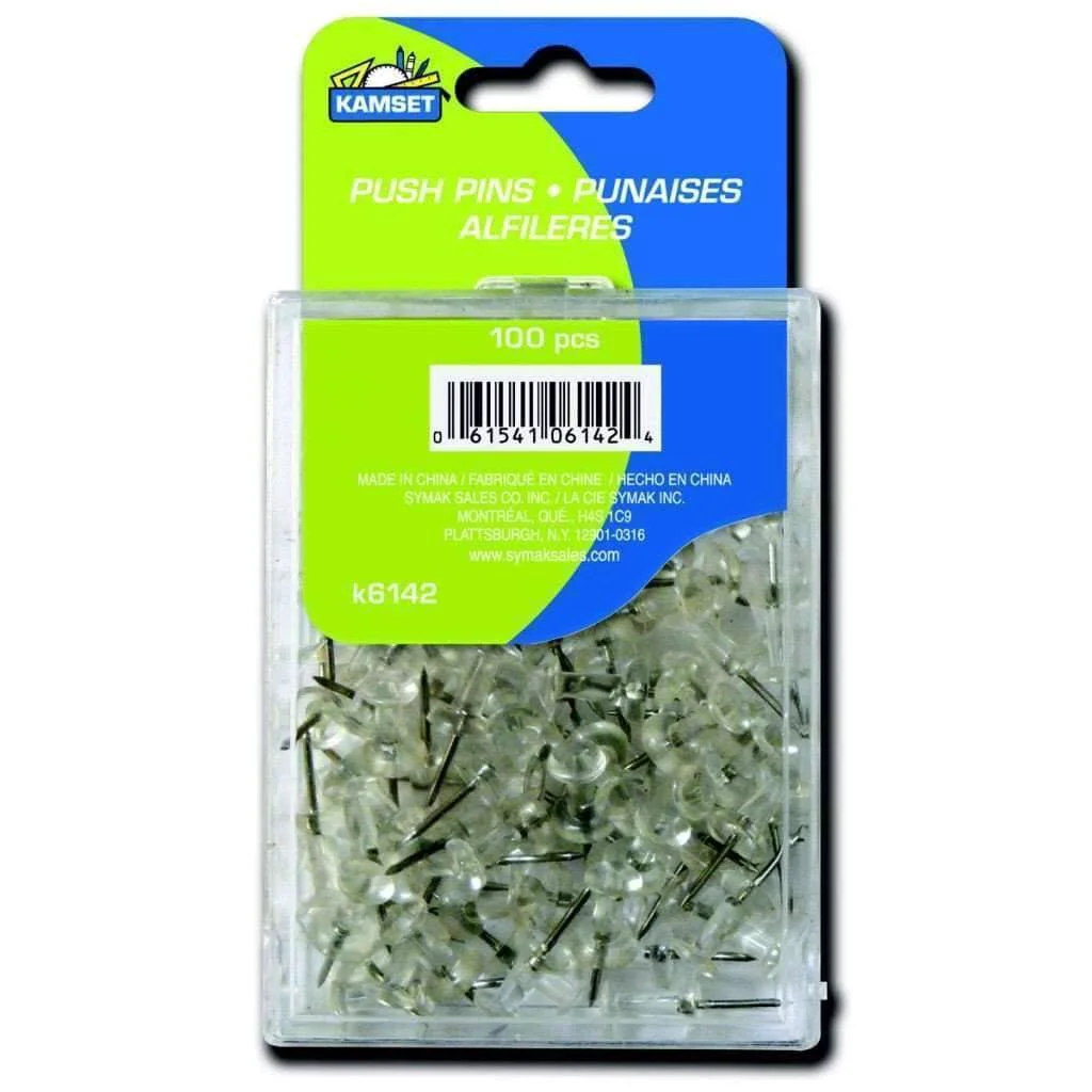 Luxury 100 Push Pins – Clear Outstanding