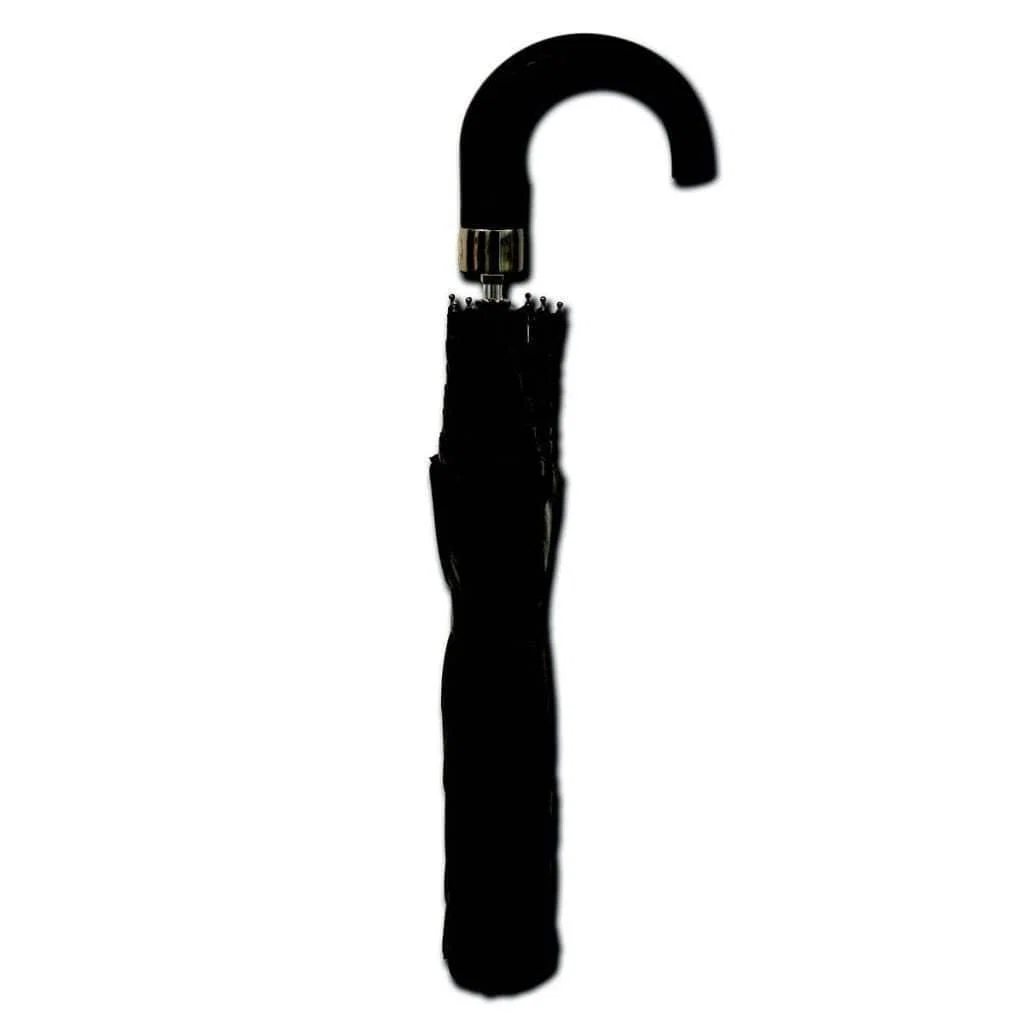 Authentic Umbrella 17in Black Compact Handle Classic