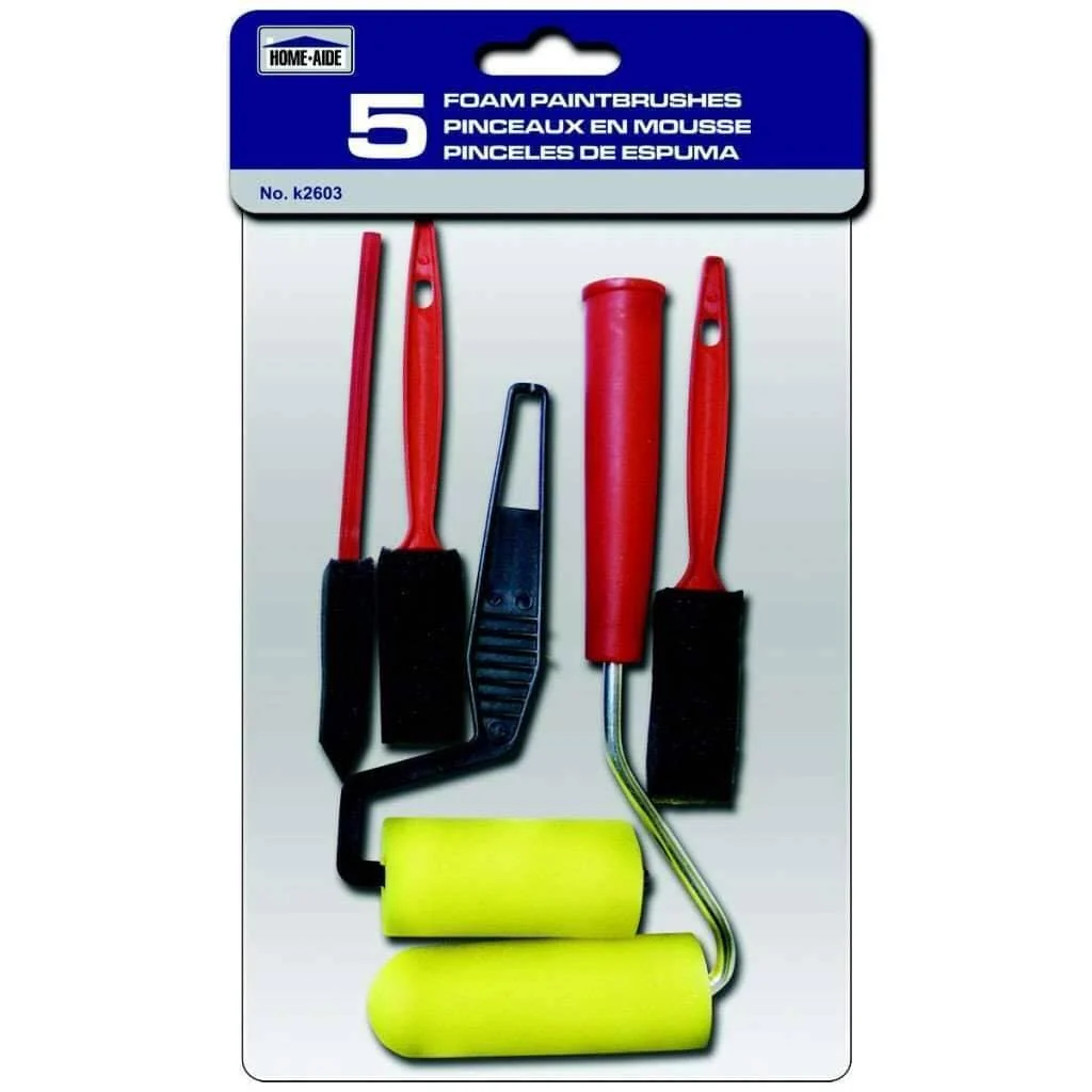 Green Foam Paintbrushes 5 Long-Lasting