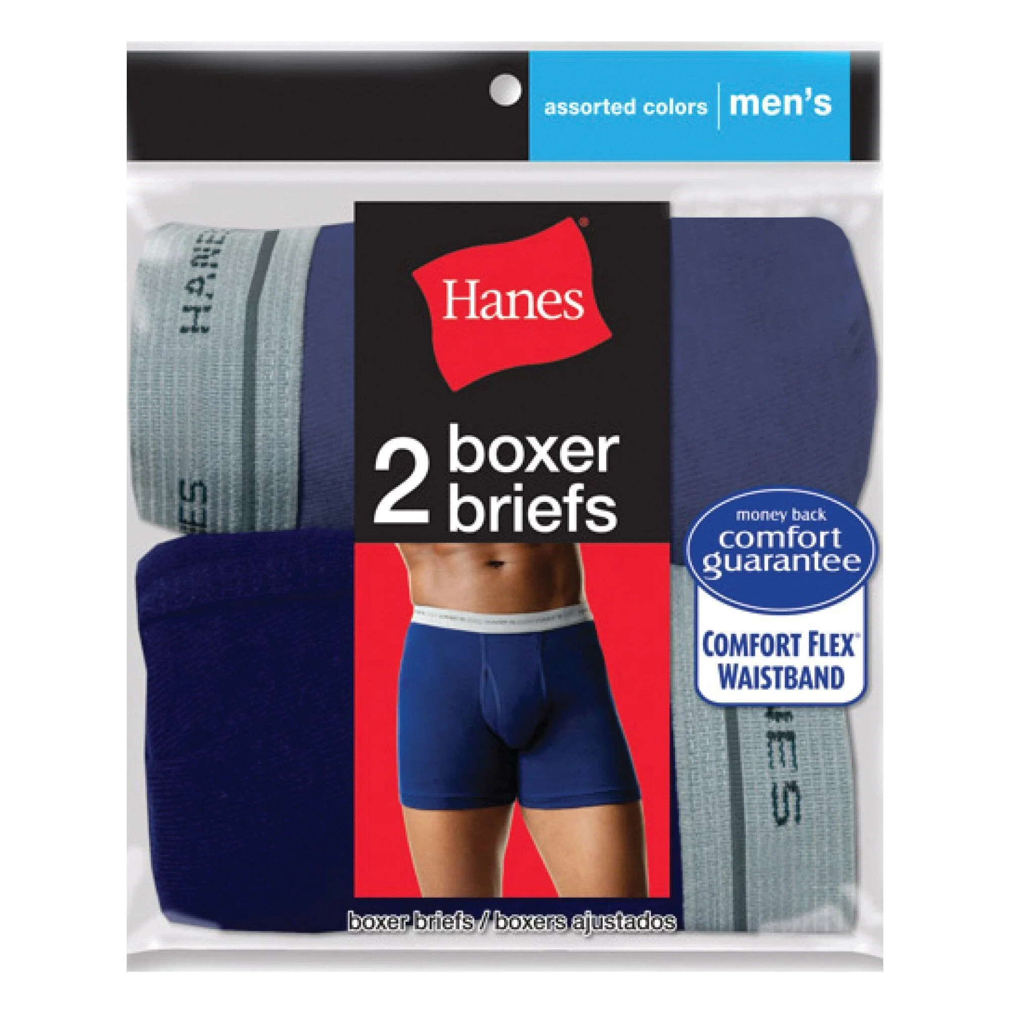 Exceptional Hanes 2-Pack Assorted Colors Boxer Briefs World-Class