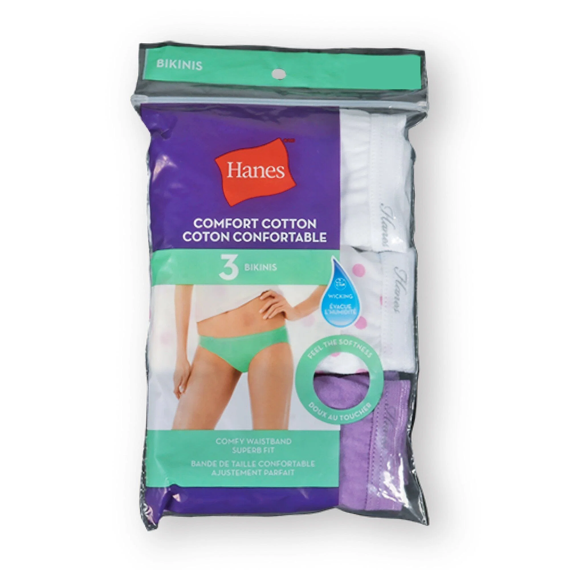 Long-Lasting Hanes 3-Pack Assorted Colors Bikinis-H1420T Next-Generation