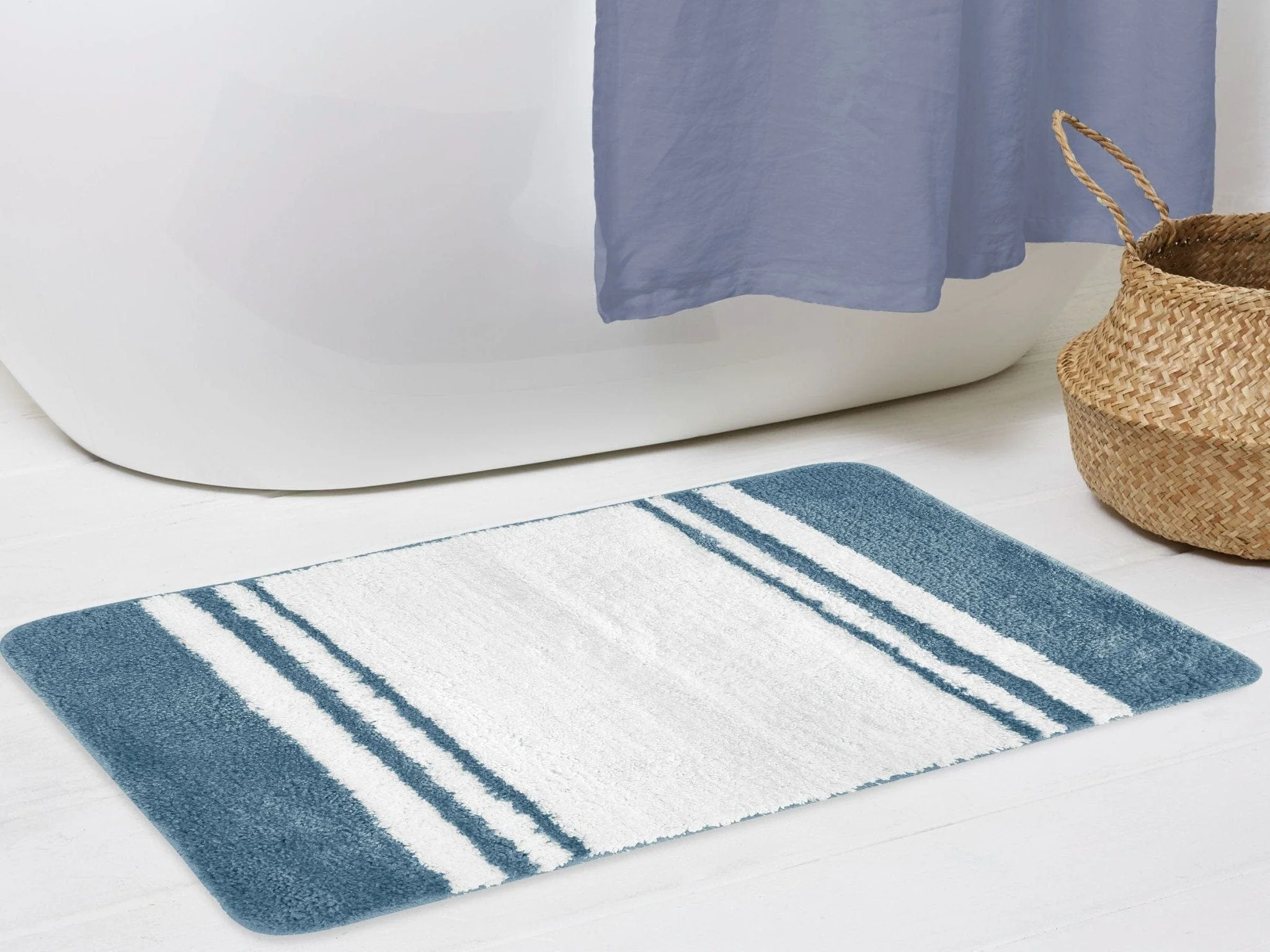 Quality Lauren Taylor Alena – Stripe Bath Mat Refined