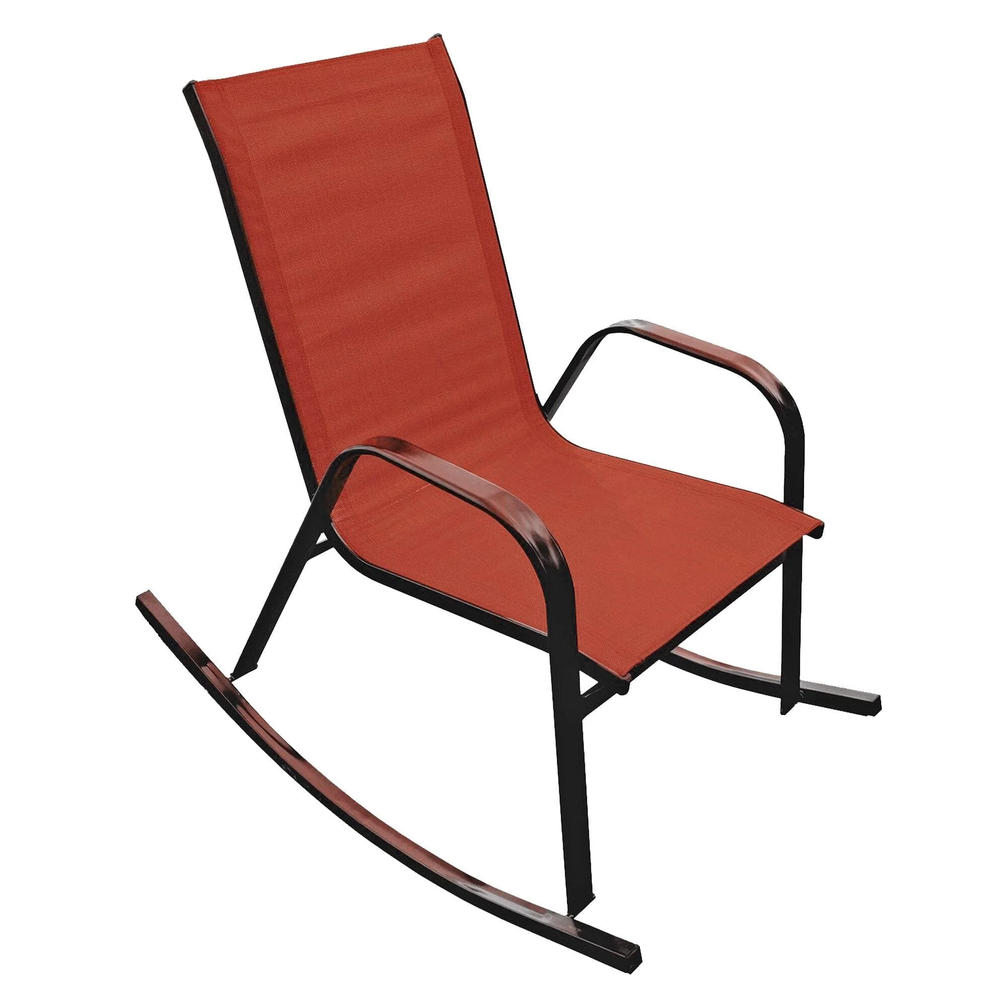 Practical Steel Textilene Rocking Chair – Red Crafted