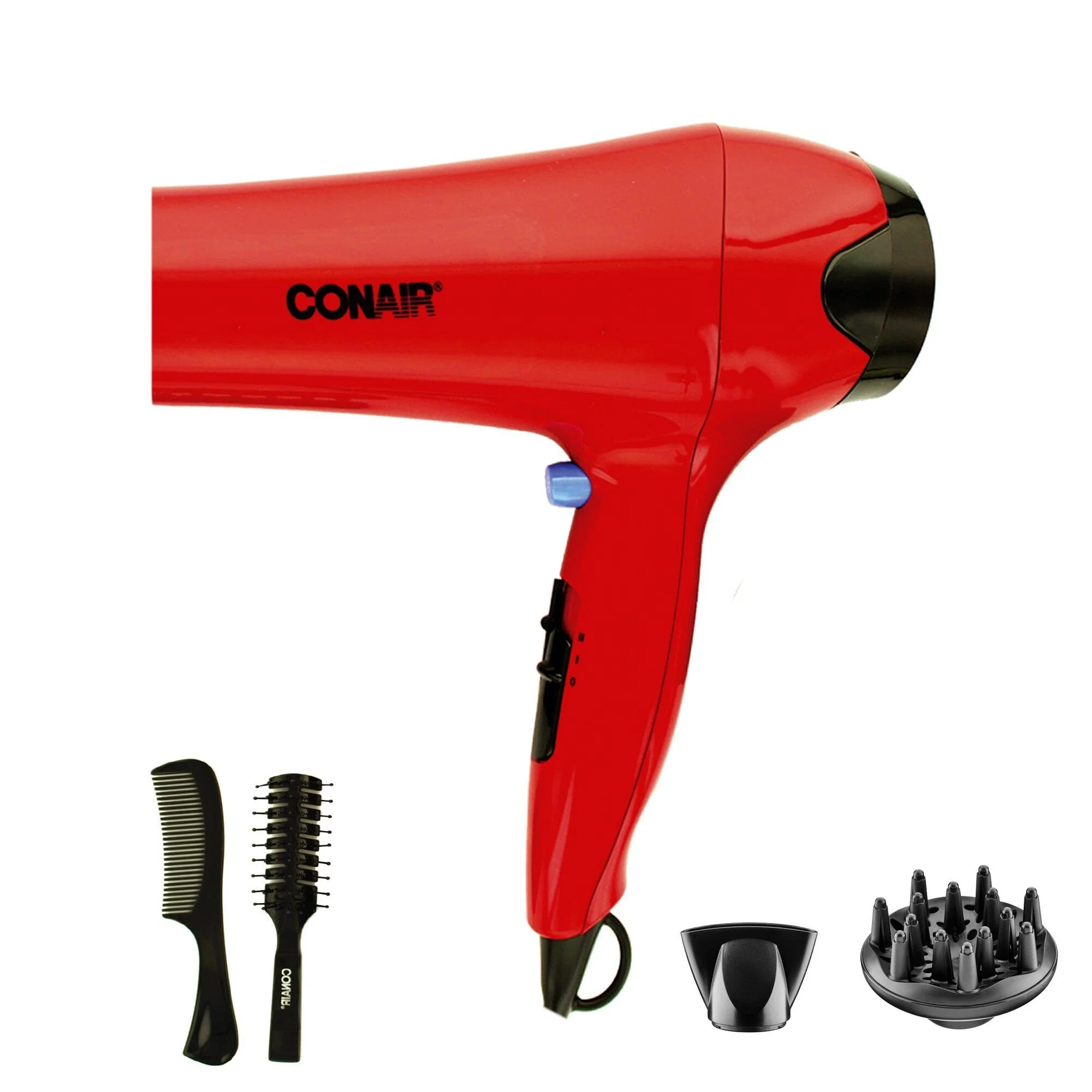 Fine CONAIR- Hair Dryer with Accessories – Red Exclusive