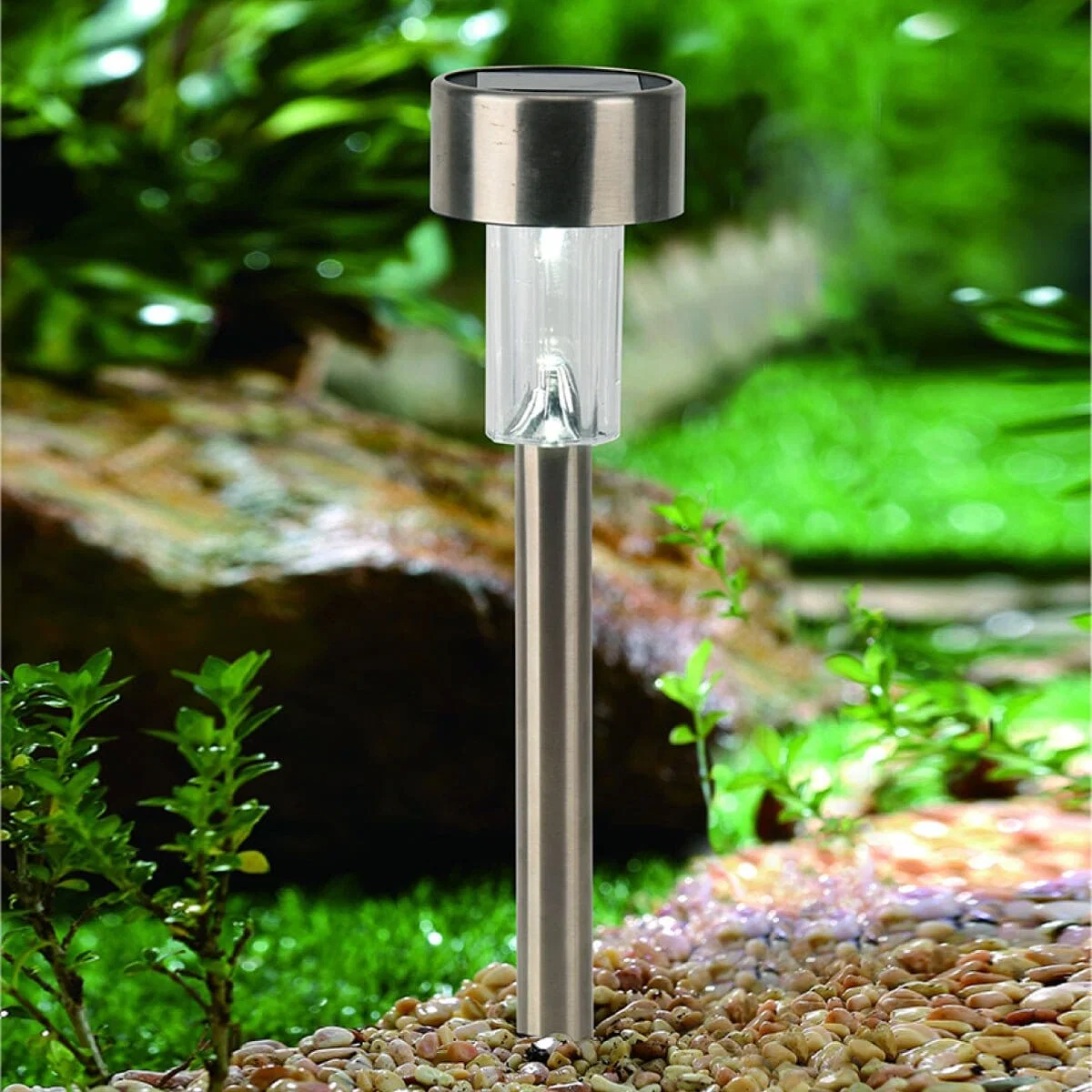 Certified Solar Powered Garden Light-Silver User-Friendly